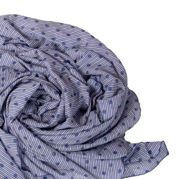 FRANCO FERRARI WHITE & BLUE PALANKIN SCARFWOMENS SIZE 160CM